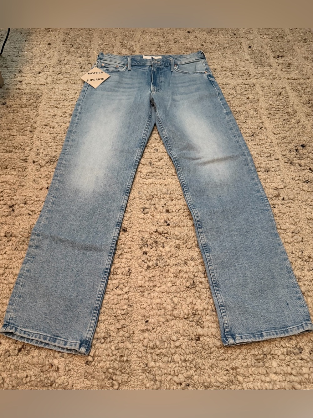 NEW! Mother Light Blue Straight-Leg Jeans